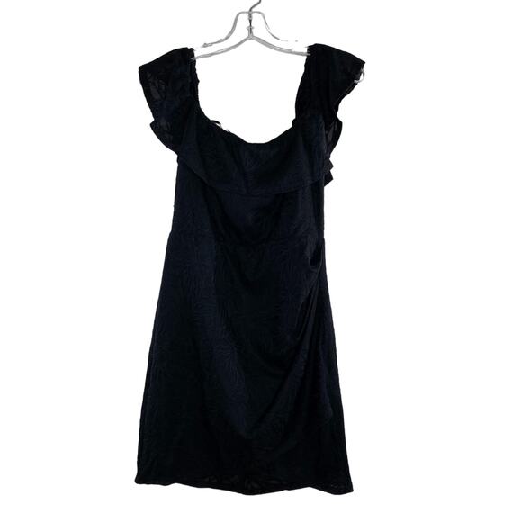 BCBGeneration BLACK Off Shoulder Ruffle Cocktail Lined Lace Dress Small S NEW - Picture 3 of 9